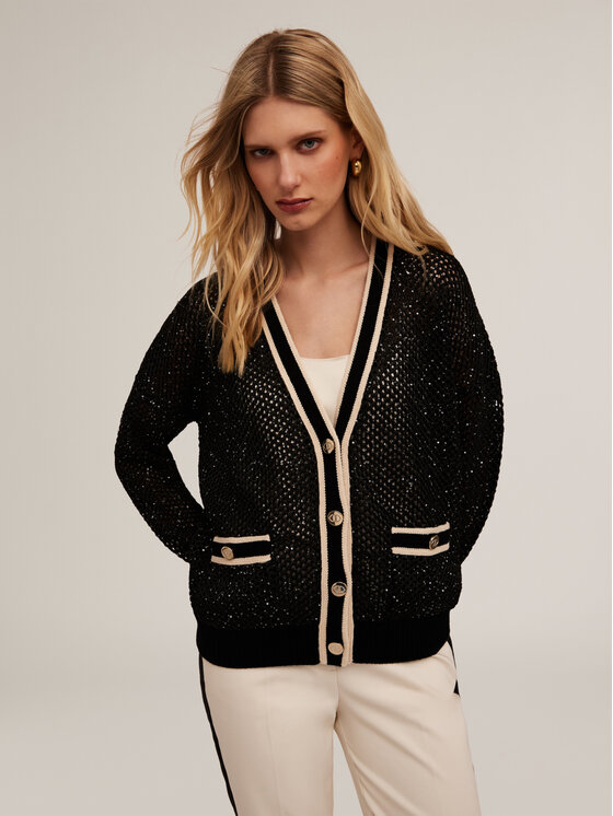 Motivi Motivi Cardigan M2786001166N0Z3 Nero Regular Fit
