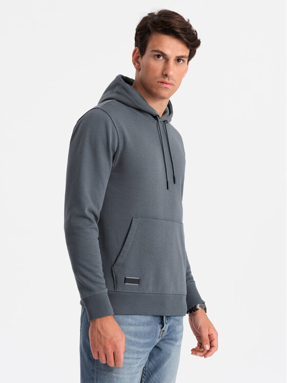 Ombre Ombre Mikina OM-SSBN-0161 Šedá Regular Fit