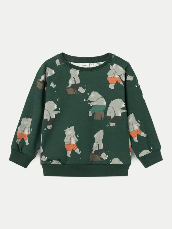 NAME IT Mikina Larsen 13232065 Zelená Regular Fit