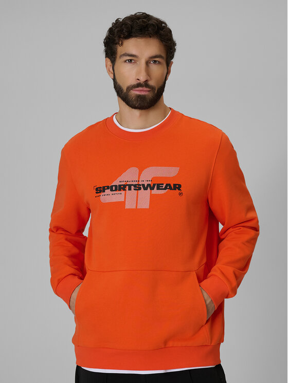 4F 4F Bluza SPORTS CLUB Pomarańczowy Regular Fit