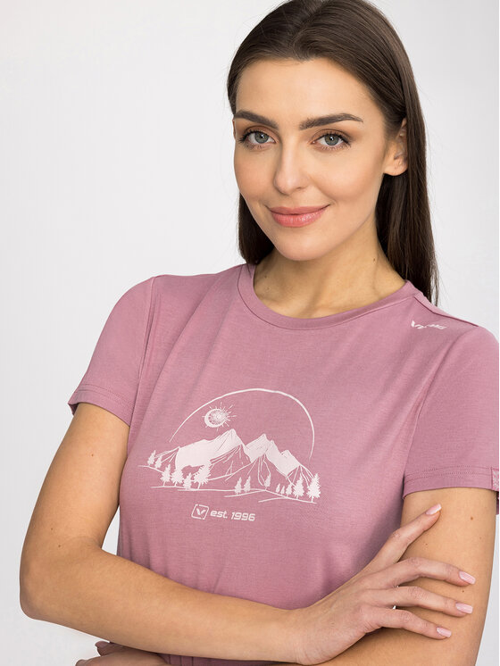 Viking Viking T-Shirt Lenta Bamboo Light Lady Różowy Regular Fit