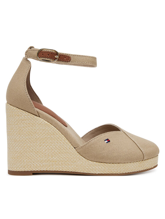Tommy Hilfiger Tommy Hilfiger Félcipő Flag High Wedge Espad Closed Toe FW0FW08494 Bézs