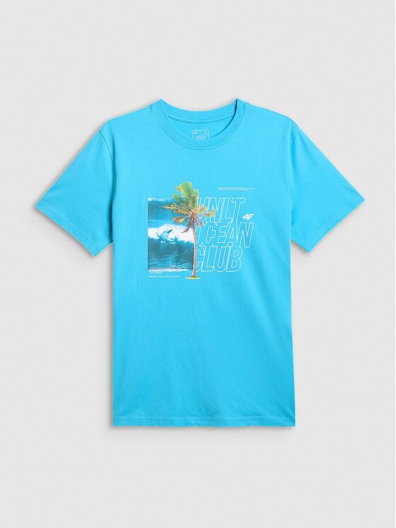 4F 4F T-Shirt 4FRSS26TTSHM4303-33S Niebieski Regular Fit