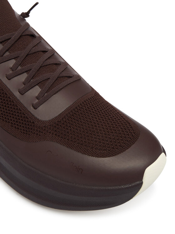 Calvin Klein Calvin Klein Sneakersy Chunky Runner Lace Up Sock Knit YW0YW02033 Hnedá