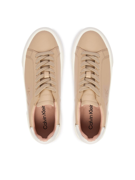 Calvin Klein Calvin Klein Αθλητικά Flatform Lace Up Lth YW0YW01928 Μπεζ