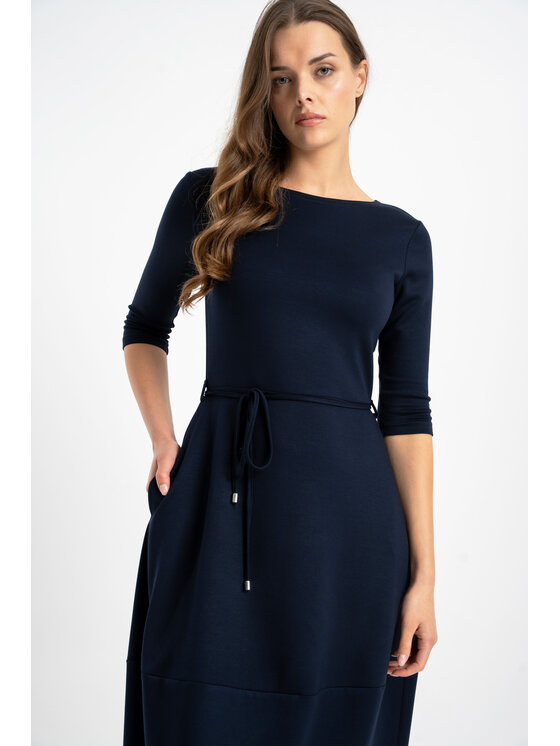 CLICK CLICK Sukienka dzianinowa 60-6058 Granatowy Regular Fit