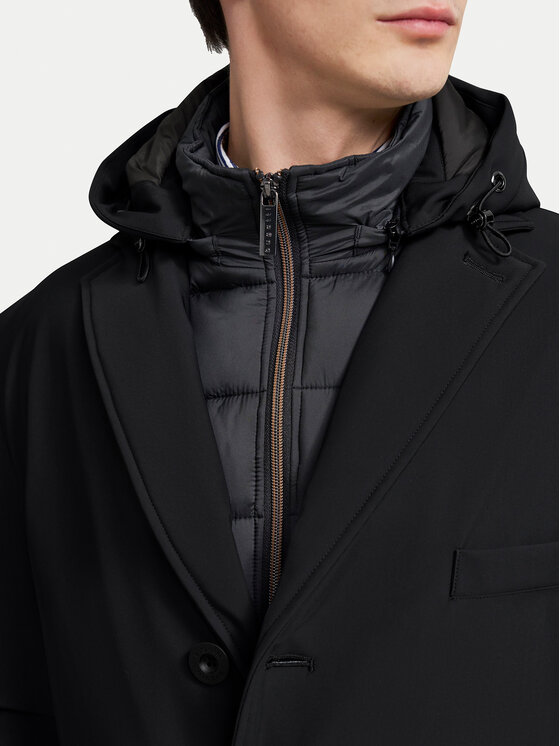 Bugatti Bugatti Cappotto di transizione 635628 61050 Nero Regular Fit