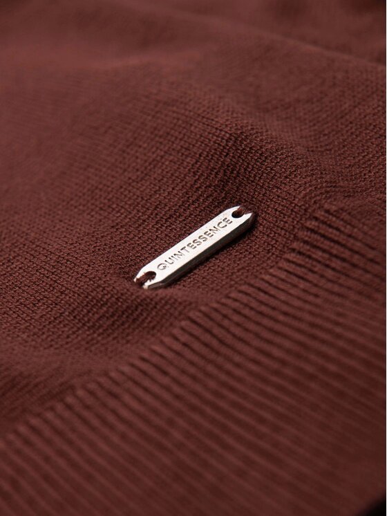 Ombre Ombre Sweter OM-SWSW-0183 Bordowy Regular Fit