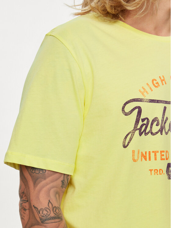Jack&Jones Jack&Jones T-shirt Jprblulouie 12259674 Žuta Regular Fit