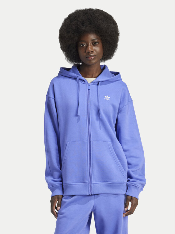 adidas Felpa Essentials IY9624 Blu Loose Fit Modivo