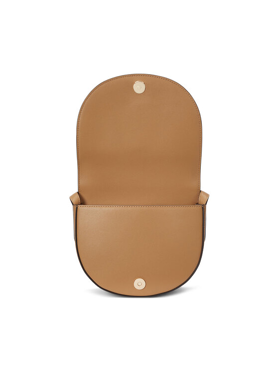 LAUREN RALPH LAUREN LAUREN RALPH LAUREN Дамска чанта Witley Leather Medium Embossed Logo Crossbody Bag 431950130008 Кафяв