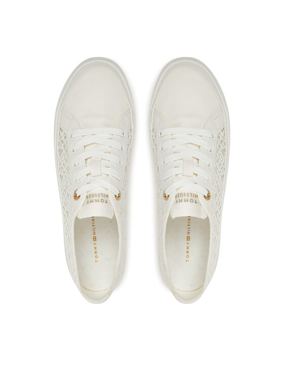 Tommy Hilfiger Tommy Hilfiger Sneakersy Vulc Embroidered Sneaker FW0FW08685 Biela
