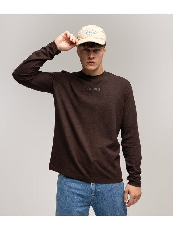Lee Cooper Lee Cooper Longsleeve MARCEL 2150 Brązowy Regular Fit