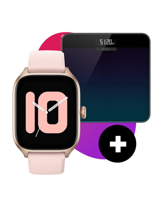 Set smartwatch cu cântar Smart Scale Amazfit Gts 4 A2168 Rosebud Pink/Smart Scale