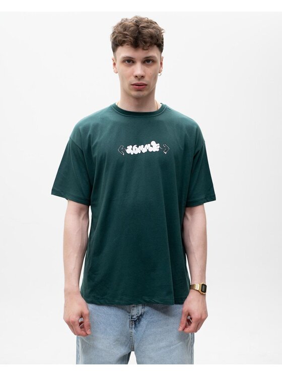MyStars MyStars T-Shirt Koszulka Z Krótkim Rękawem Męska Ciemna Zielona MyStars Too Cool Miś S Zielony Regular Fit