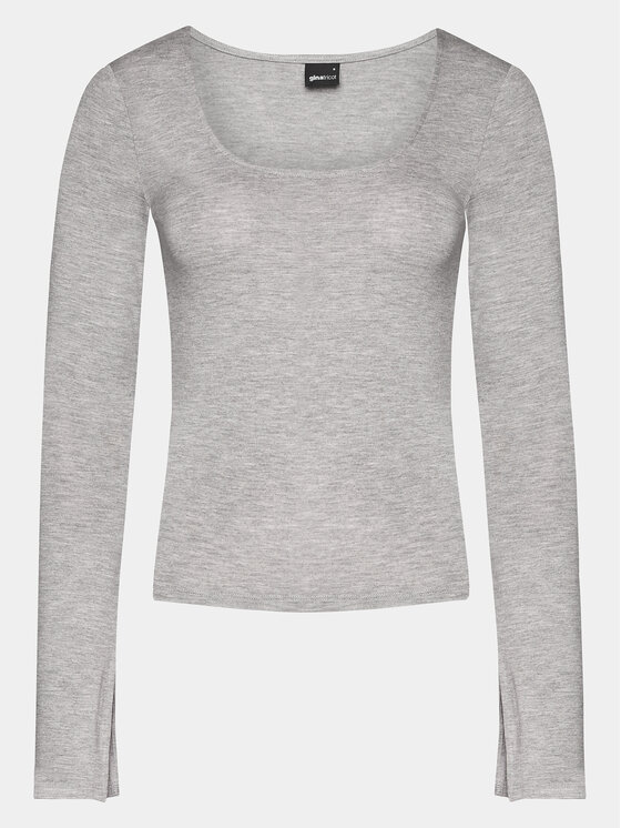 Gina Tricot Gina Tricot Majica Agnes 16981 Siva Slim Fit