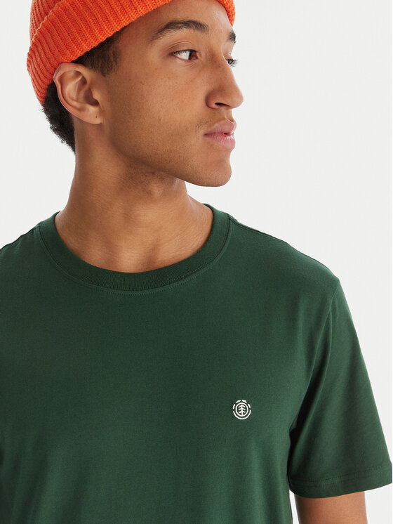 Element Element Tričko Icon Embroidery ELYKT00168 Tmavo zelená Regular Fit