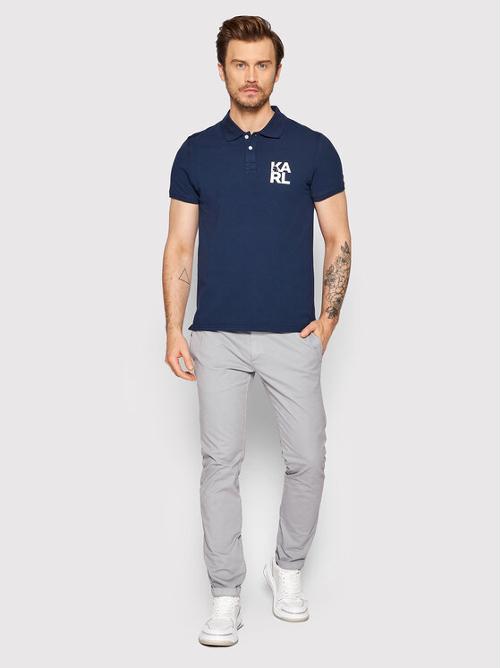 KARL LAGERFELD KARL LAGERFELD Polo KL22MPL01 Blu scuro Regular Fit