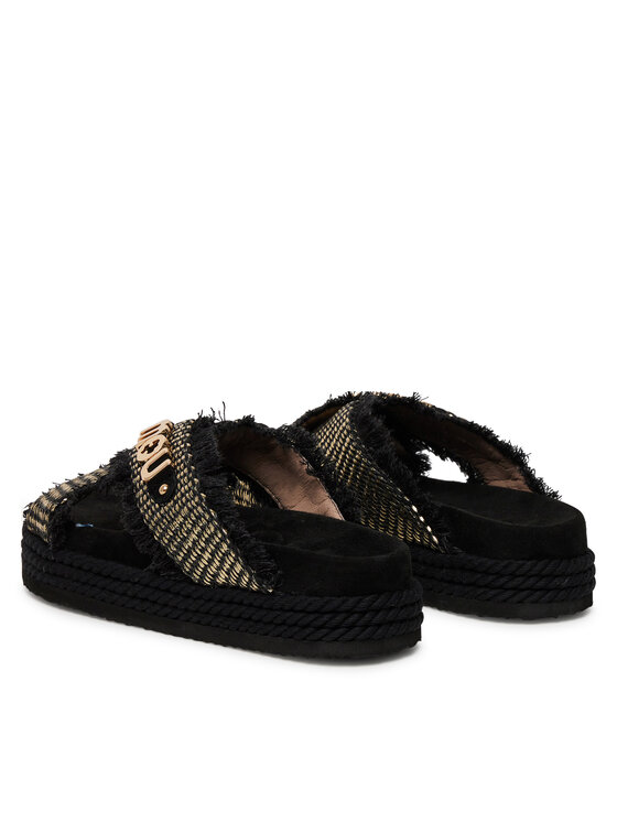 Mou Mou Şlapi Criss-cross MU.SW451009K Negru