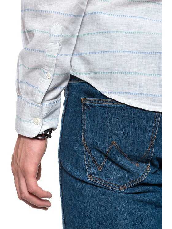 Wrangler Wrangler Koszula LS 1 PKT SHIRT Biały Slim Fit