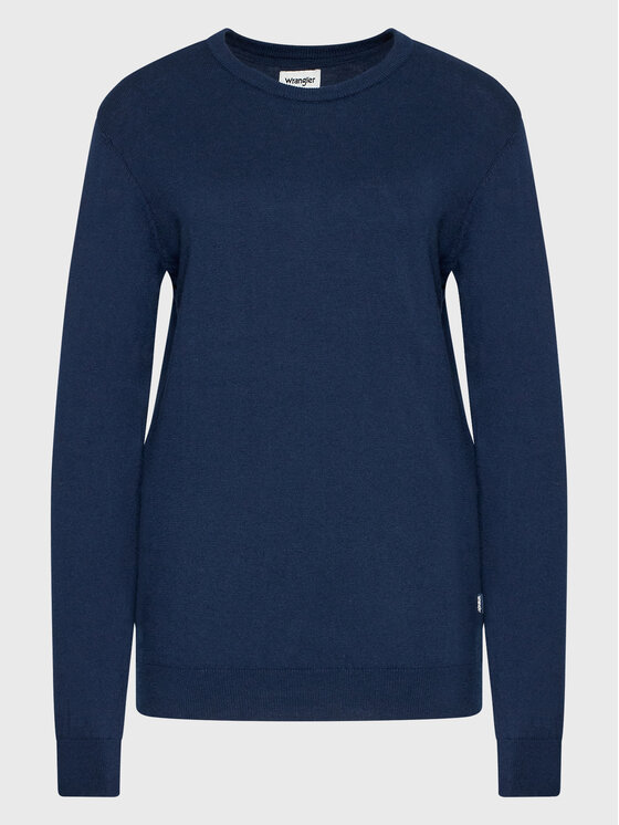Wrangler Wrangler Sweter Crewneck W8A02P114 112132345 Granatowy Regular Fit