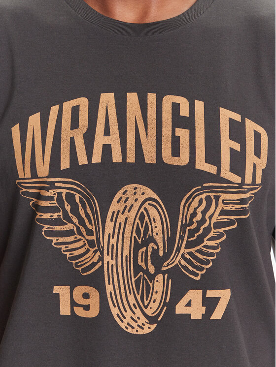 Wrangler Wrangler T-shirt Americana 112371478 Siva Regular Fit