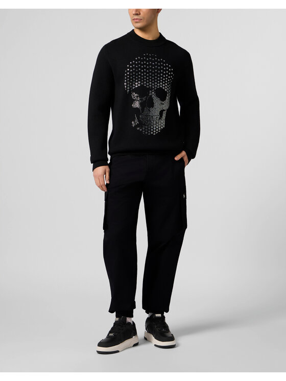 PHILIPP PLEIN PHILIPP PLEIN Sweter 29744 Czarny Regular Fit
