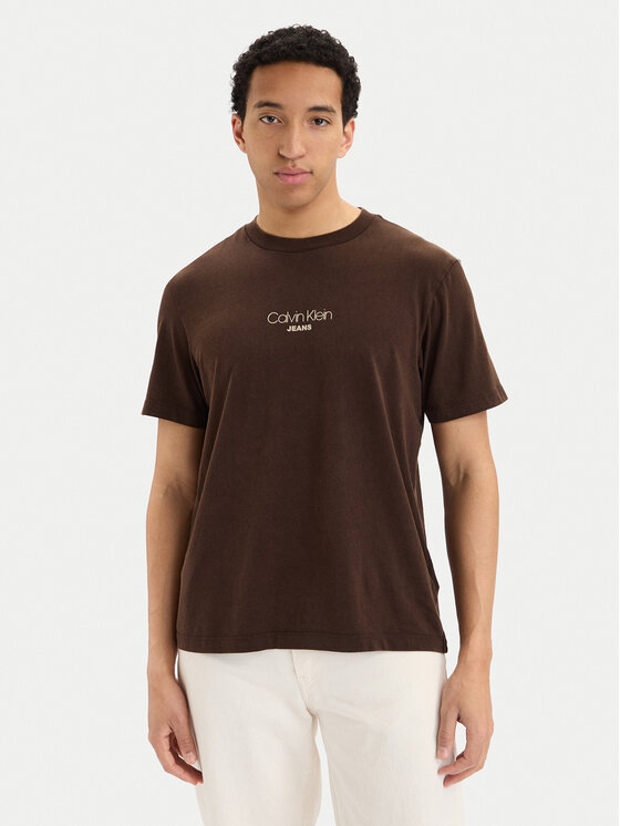 Calvin Klein Jeans Calvin Klein Jeans T-Shirt LV04RB824G Brązowy ciemny Regular Fit