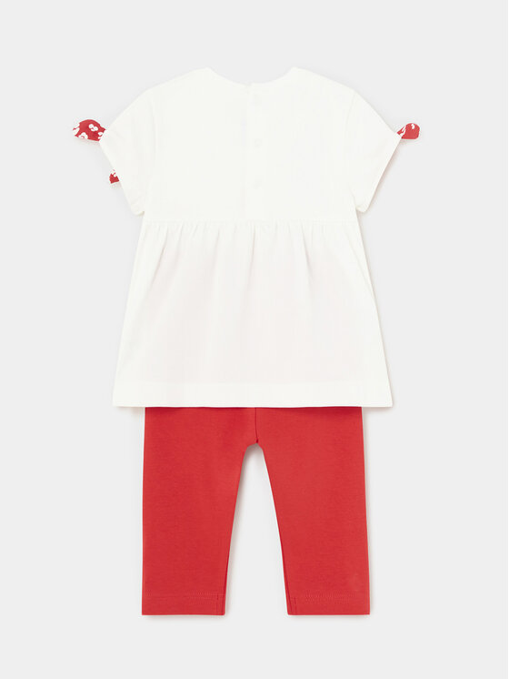 Mayoral Mayoral Komplet t-shirt i legginsy 1738 Czerwony Regular Fit