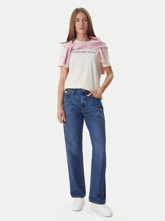 Calvin Klein Jeans Calvin Klein Jeans Tričko LV047C912G Écru Regular Fit