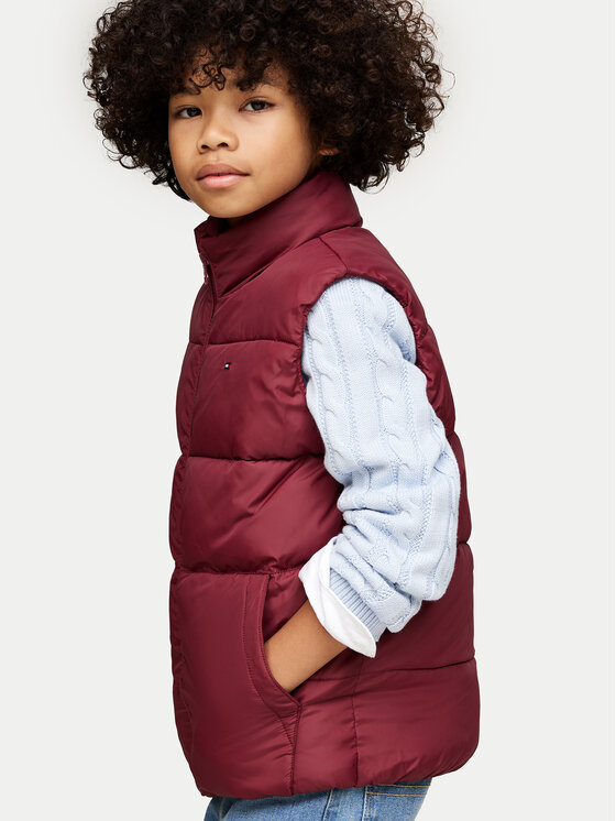 Tommy Hilfiger Tommy Hilfiger Vestă Essential KB0KB08557 Vișiniu Regular Fit