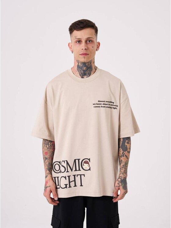 Machinist Machinist T-Shirt Koszulka Z Krótkim Rękawem Oversize Beżowa Machinist Cosmic Light S Brązowy Oversize