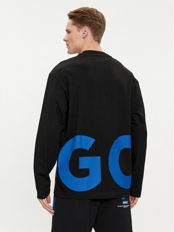 HUGO Hugo Longsleeve Nallison 50509775 Czarny Regular Fit