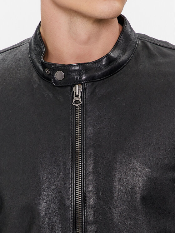 Pepe Jeans Pepe Jeans Μπουφάν δερμάτινο Vonn PM402878 Μαύρο Regular Fit