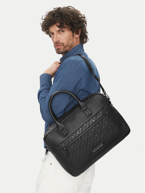 Tommy Hilfiger Tommy Hilfiger Torba za laptop Th Monogram Computer Bag AM0AM13209 Crna