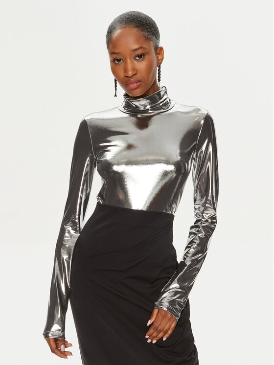 Patrizia Pepe Patrizia Pepe Поло 8M1580/J016-X3OT Сребрист Slim Fit