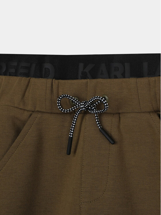 Karl Lagerfeld Kids Karl Lagerfeld Kids Spodnie dresowe Z24164 S Khaki Regular Fit