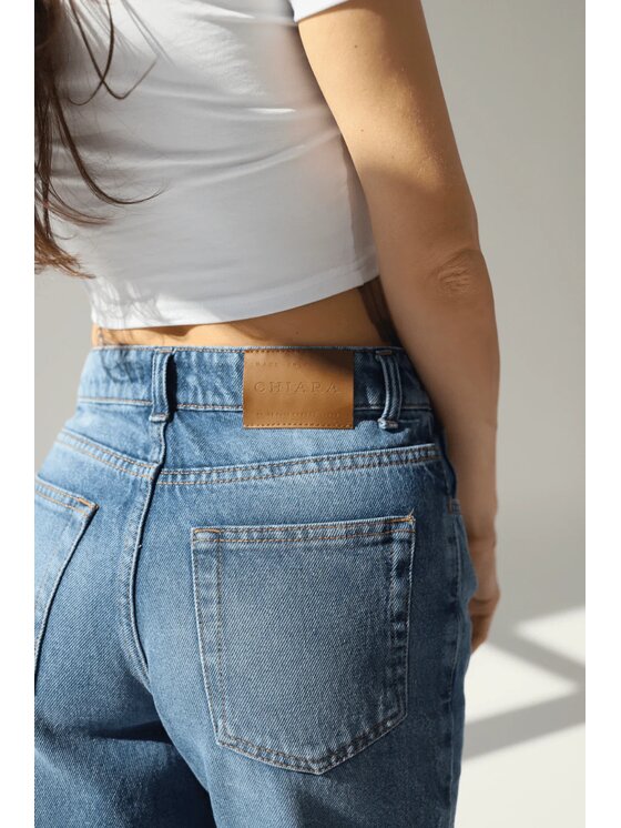 Chiara Wear Chiara Wear Jeansy Spodnie jeansowe STRAIGHT damskie Niebieski Straight Fit