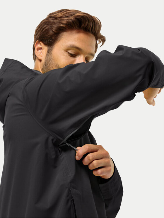 Jack Wolfskin Jack Wolfskin Kurtka przeciwdeszczowa Highest Peak 1115134 Czarny Regular Fit