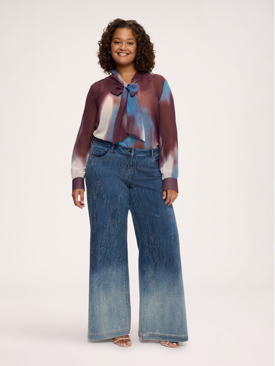 Fiorella Rubino Fiorella Rubino Bluzka 2135T002522N0Z6 Bordowy Regular Fit