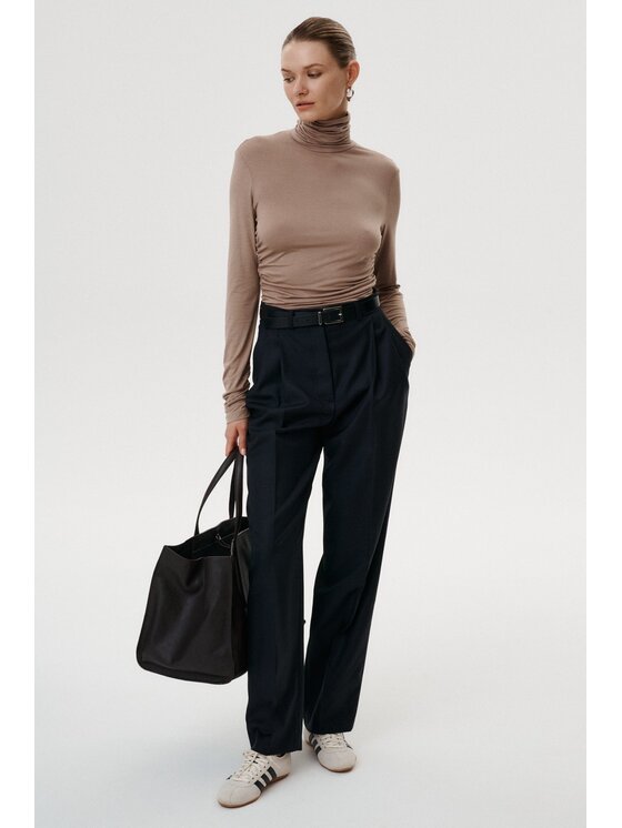 MARI PRETI MARI PRETI Pantaloni di tessuto Cavalier II Nero Wide Leg