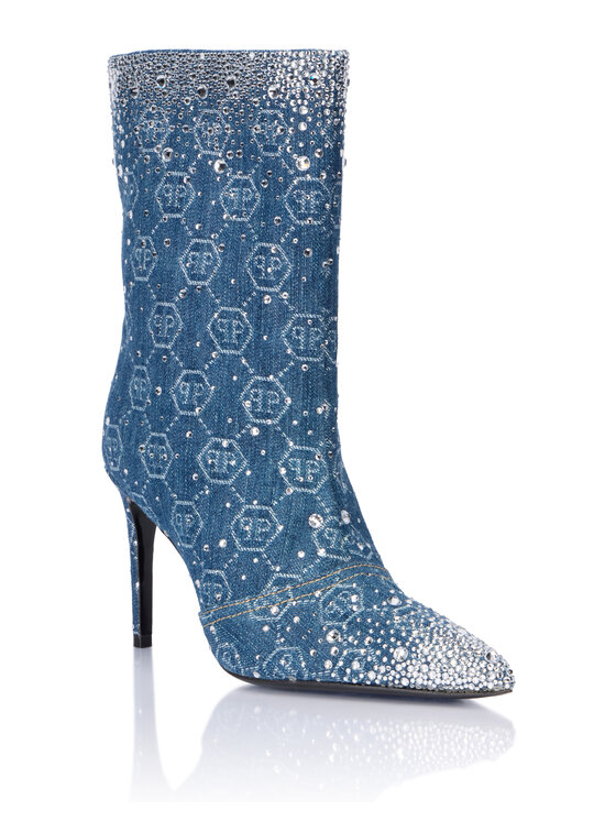 PHILIPP PLEIN PHILIPP PLEIN Kozaki 28988 Błękitny