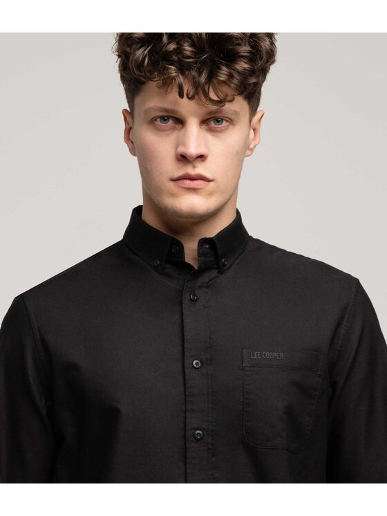 Lee Cooper Lee Cooper Koszula LARS OXFORD Czarny Regular Fit