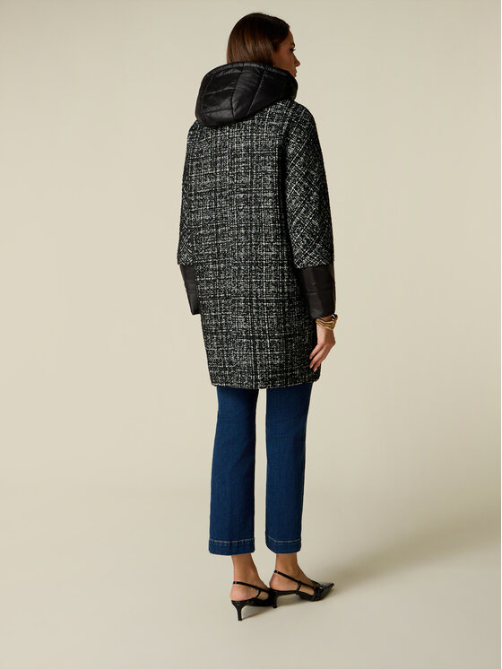 Oltre Oltre Płaszcz zimowy 8044J000289N0Z3 Czarny Baggy Fit