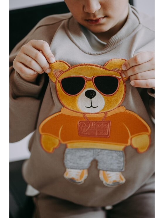 Bejbi Story Bejbi Story Bluza Bluza oversize Barry Teddy Brązowy Oversize