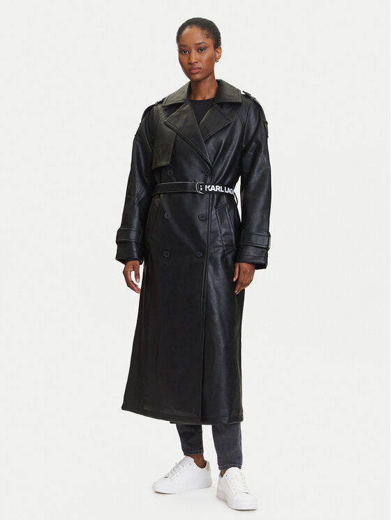 Karl Lagerfeld Jeans Karl Lagerfeld Jeans Cappotto di transizione A3W15047 Nero Relaxed Fit