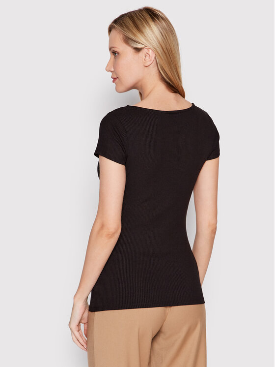 Guess Guess Bluse W2YP24 KBCO2 Schwarz Slim Fit