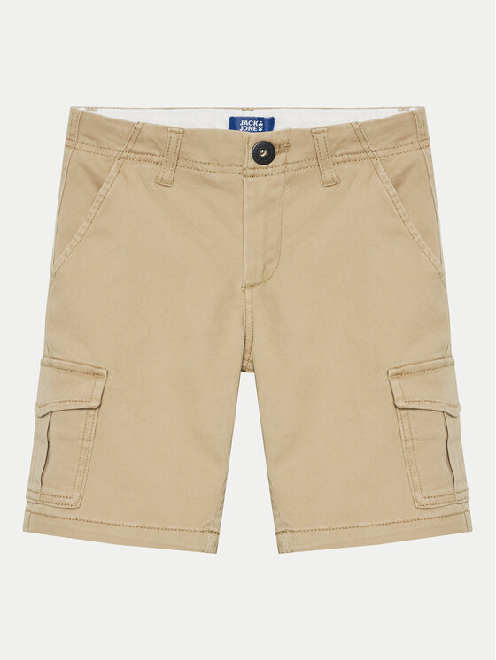 Jack&Jones Junior Kratke Hlače Iz Tkanine 12182856 Bež Cargo Fit