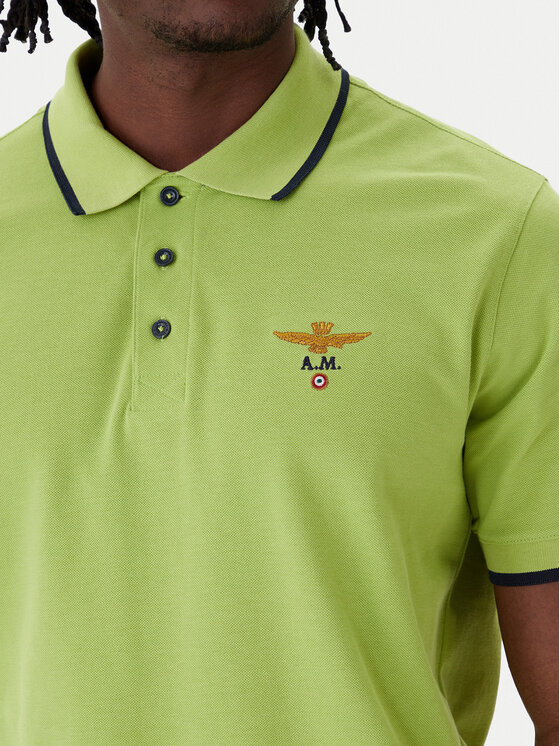 Aeronautica Militare Aeronautica Militare Тениска с яка и копчета 261PO1308UP00082 Зелен Regular Fit