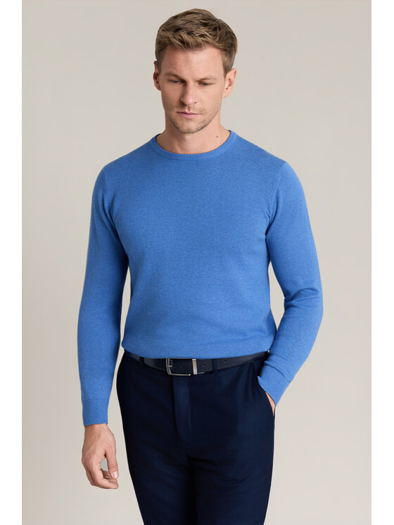 Lancerto Lancerto Sweter Christopher SW073226000033 Niebieski Regular Fit